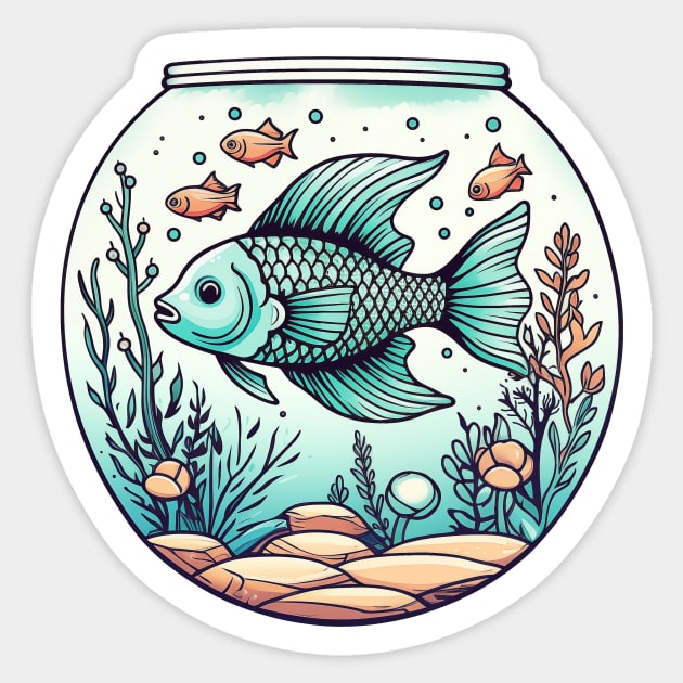Aquariums are so addictive | Fish Tank Doodle! Sticker by Malinda